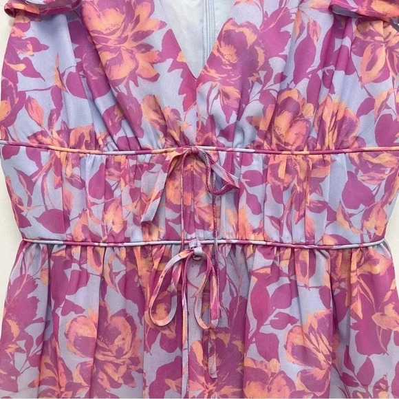 AMANDA UPRICHARD Dede Top Blouse Floral Ruffle Colorful Midsummer Coastal Size S - Picture 8 of 12